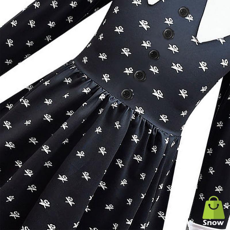 Wednesday Addams Family Wig Cosplay Long Black Braids Hair with Bangs Halloween Costume