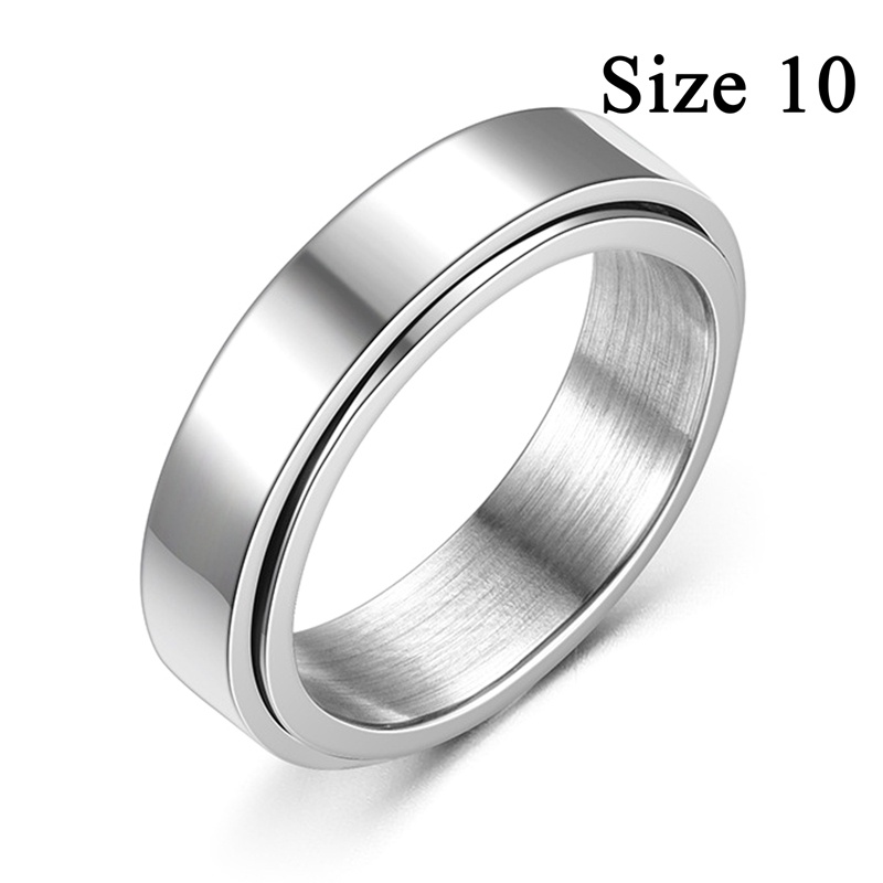 Nhẫn Xoay Bằng Thép Không Gỉ Màu Đen Cá Tính Cho Nam