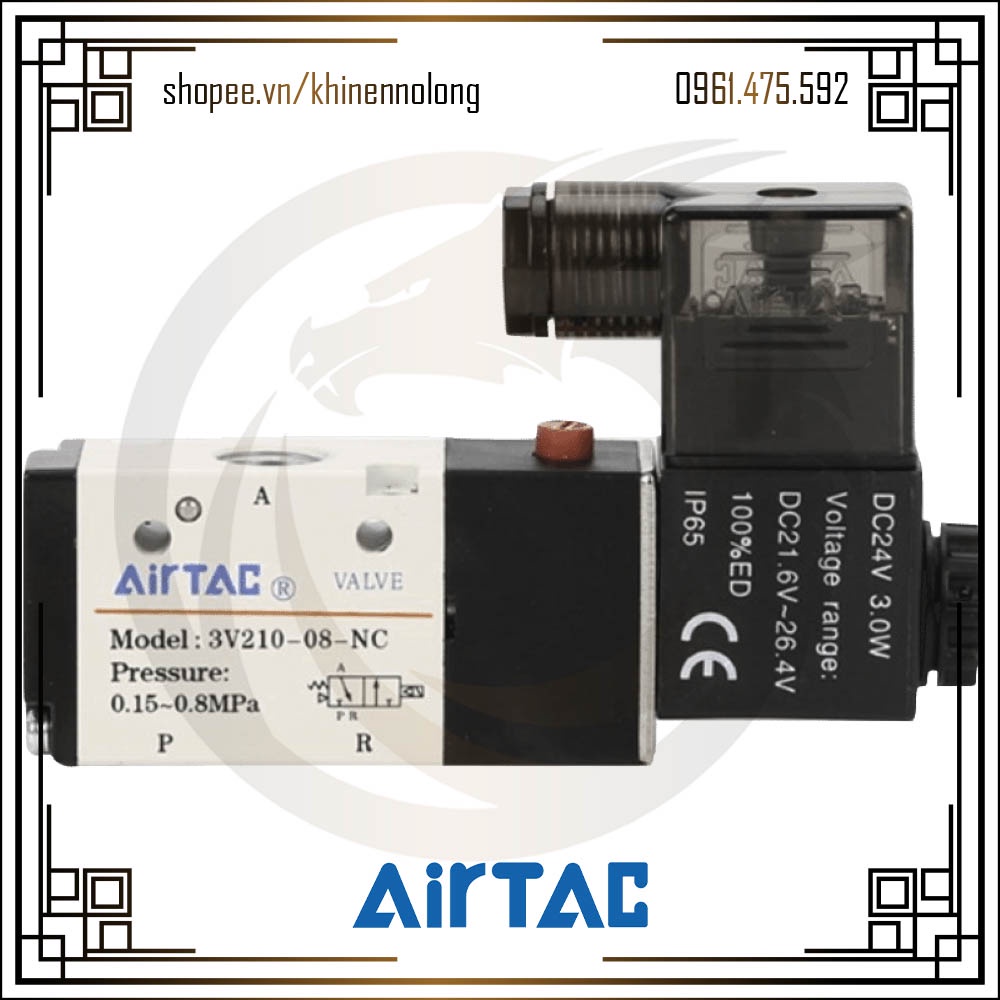 Van Điện Từ Khí Nén Airtac 3V210-08 - Khí Nén Nộ Long