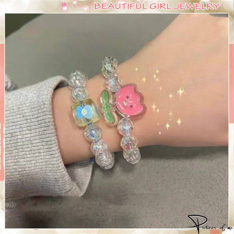 Dây Buộc Tóc Cao Su Họa Tiết Vịt Vàng/Hoa Tulip Dễ Thương Phong Cách Hàn Quốc Cho Nữ