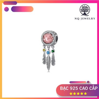 Charm bạc xỏ ngang dreamcatcher đính đá