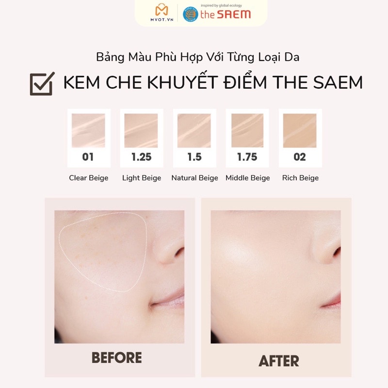 Kem che khuyết điểm The Saem Cover Perfection Tip Concealer (6.5g)