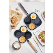 Four-Hole Convenient Omelet Tool Breakfast Frying Pan Dormitory Household Flat Cast Iron Pan Egg Ham