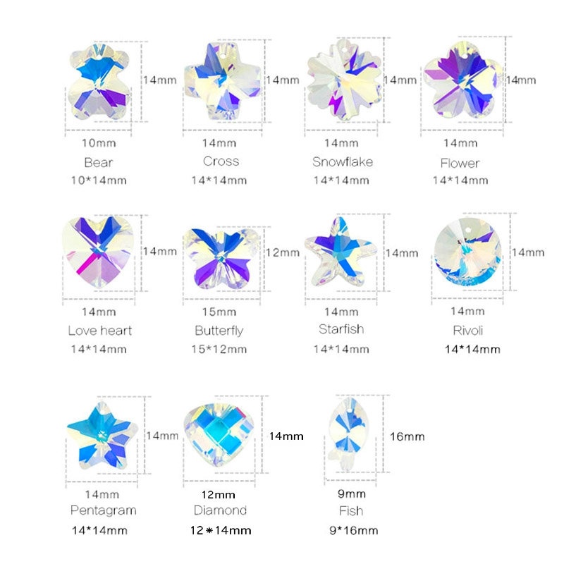 Túi 28 Hạt Pha Lê AB 14mm Chất Lượng Cao Dùng Làm Trang Sức DIY