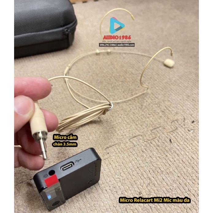 Micro không dây Relacart Mi2 Mic màu da hạt gạo kèm 2 mic nói song song 2.4G