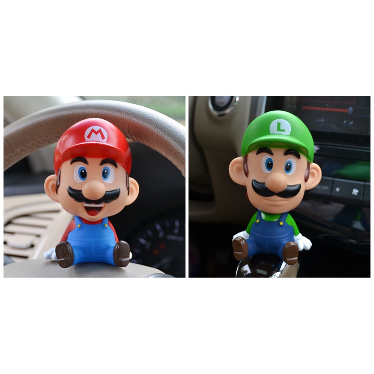 Mô Hình Nhân Vật Mario Lắc Đầu 10cm Trang Trí Xe Hơi