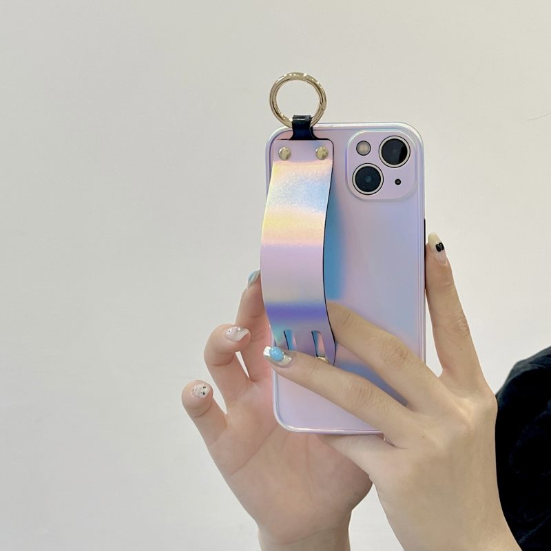 Ốp Điện Thoại IMD Màu Laser Có Dây Đeo Cổ Tay Cho Iphone 12 13 14 Pro Max X XS Max XR 8 7 14 Plus 11 Pro Max