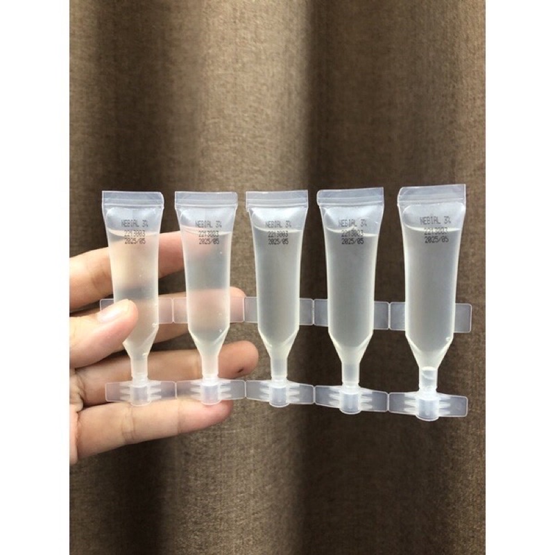 NƯỚC MUỐI ƯU TRƯƠNG NEBIANAX 3% / NEBIAL 3% FLACONCINI HỘP20ỐNG X5ML. GIẢM NGHẸT MŨI, LOÃNG DỊCH MŨI