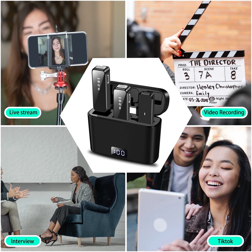 Khử tiếng ồn micrô không dây để phát trực tiếp và quay video