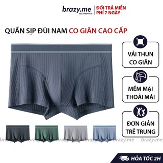Quần sịp nam boxer thun gân, quần sịp boxer đùi nam co giãn thoáng khí kháng khuẩn BRAZYME