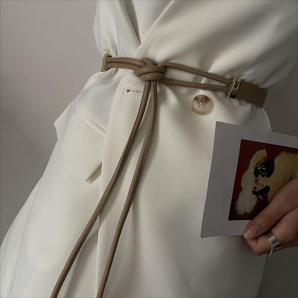 LOMBARD Thắt Lưng Da PU Phối Tua Rua Phong Cách Hàn Quốc Ngọt Ngào Cho Nữ