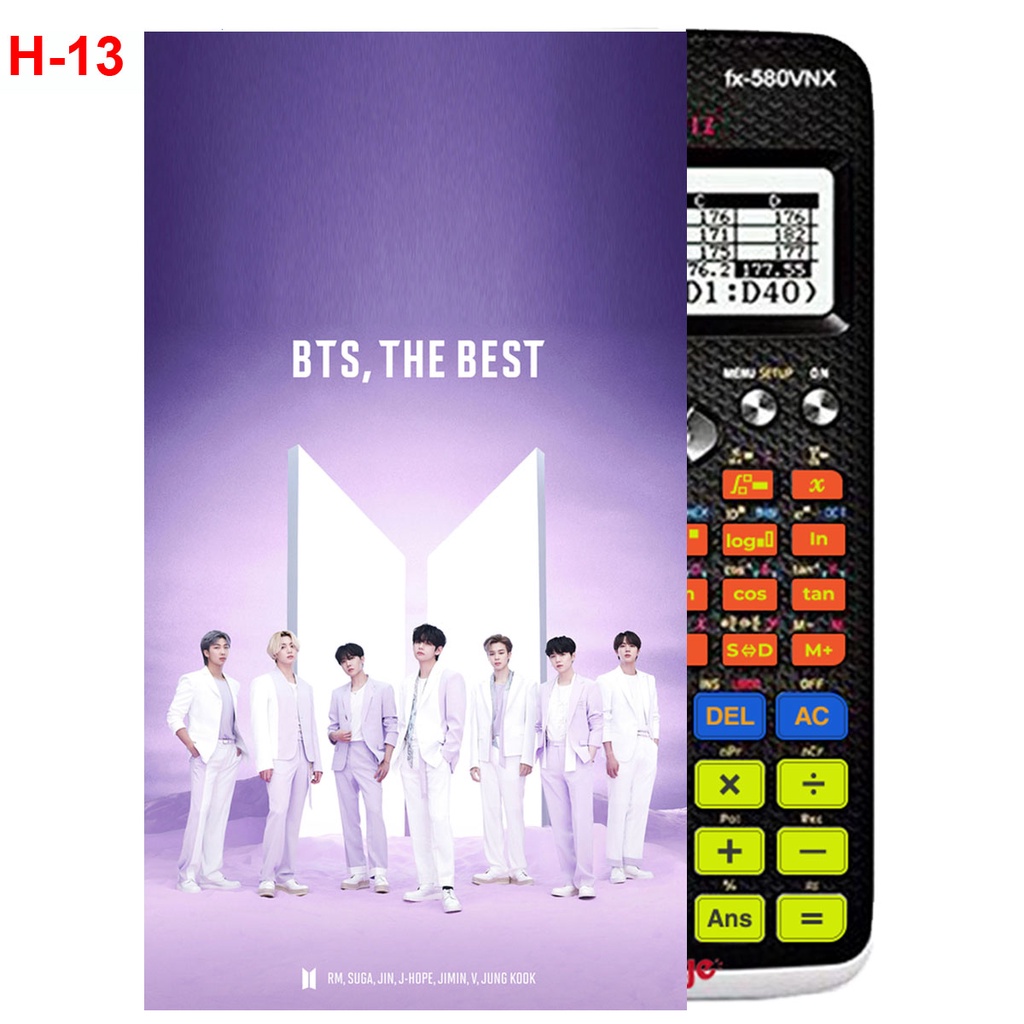 Miếng dán máy tính BTS Casio fx570, fx580 ....nhóm nhạc Hàn Quốc