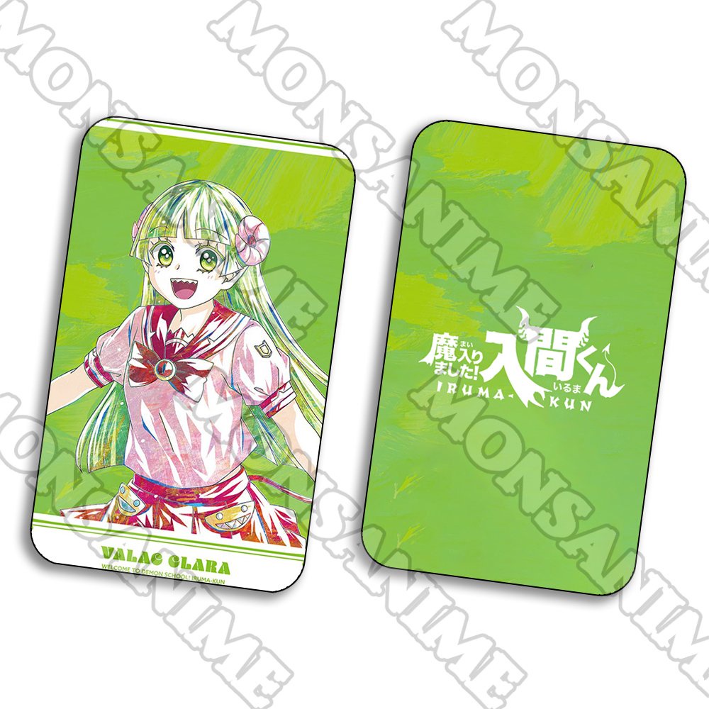 Ảnh card bo góc in hình Mairimashita! Iruma-kun Iruma giá đáo! ver MỘT MÀU thẻ bo viền 5*8cm anime chibi 1 tấm