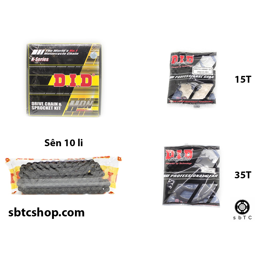 NSD Nhông sên dĩa DID 10 li ly Yamaha Sirius xăng cơ chính hãng Thái Lan