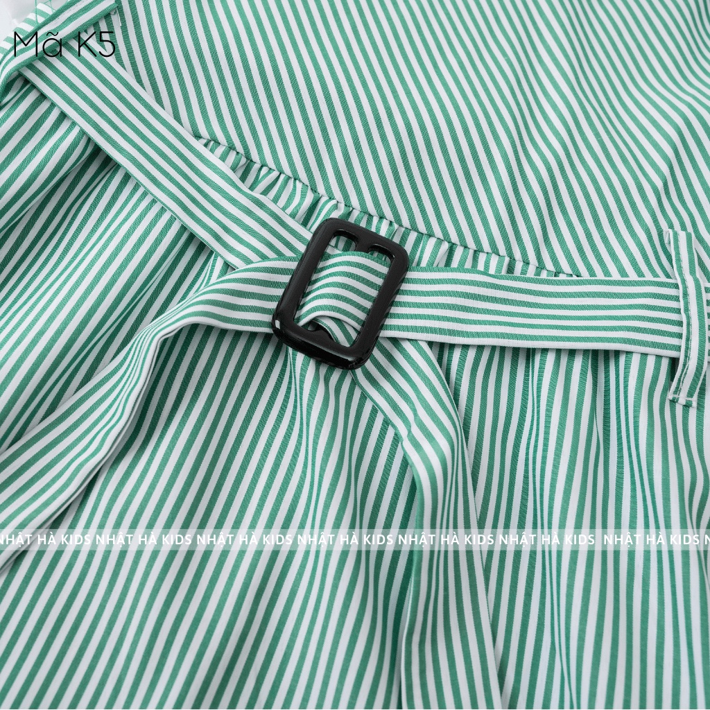 Váy bé gái Nhật Hà họa tiết kẻ chất liệu thô mềm size đại 11 - 45kg