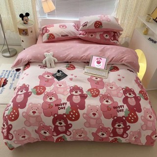 Sét Ga Gối kèm Vỏ Chăn EverDream 25 Đàn Gấu Dâu Lotso, 100% Cotton Living Nhập Khẩu Cao Cấp 4 Món , Đủ mọi kích thước