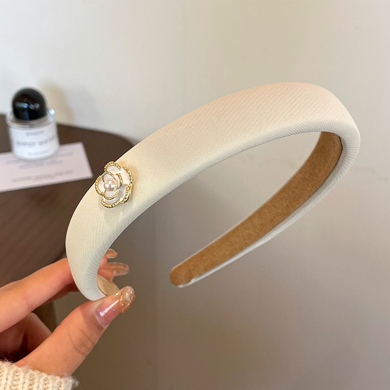 Băng Đô Cài Tóc Bằng Xốp Họa Tiết Hoa Trà Phong Cách Pháp Cổ Điển Thời Trang Cho Nữ