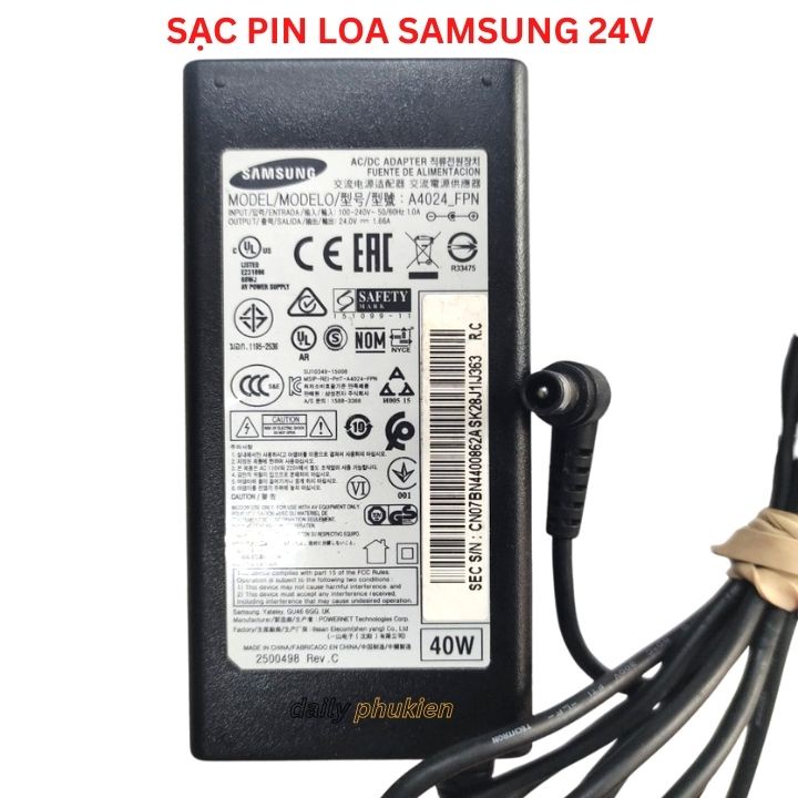 Bộ sạc pin loa soundbar Samsung 24V chính hãng