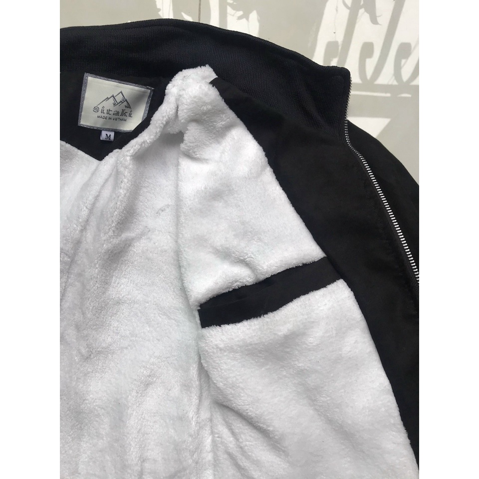 Áo Khoác Nam Da Lộn Lót Bông Hàn Quốc Thời Trang Siêu Ấm