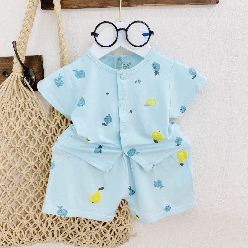 Bộ cộc tay peptit siêu mát, mềm, mịn khuy giữa cho bé trai/bé gái