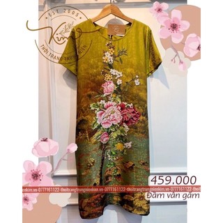 Đầm lụa vân gấm