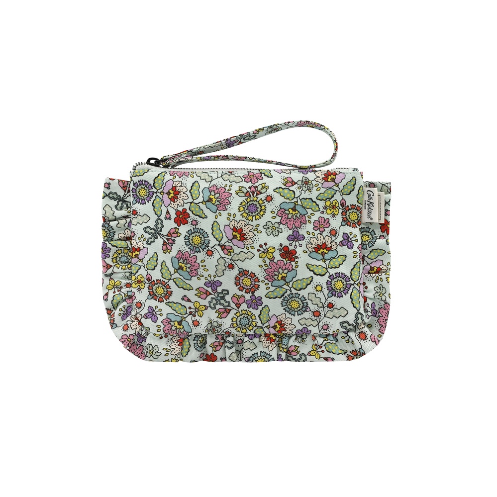 Ví nữ /Organic Cotton Frill Wristlet Pouch - Dense Paisley