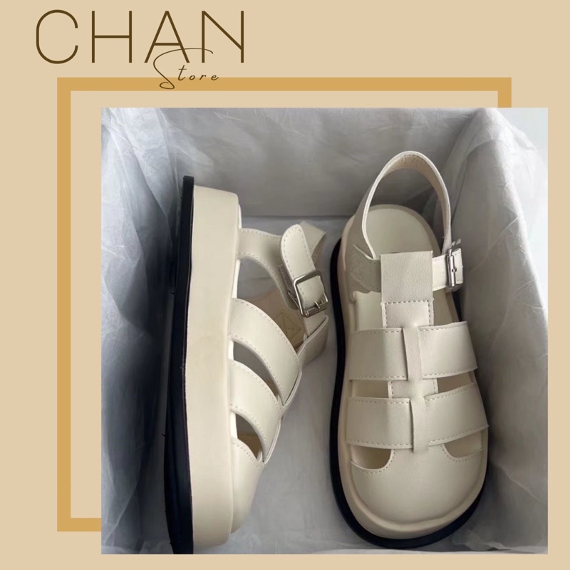 Giày sandal rọ nữ quai cài phong cách anh quốc hàng quảng châu siêu xinh