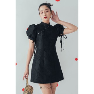 TUBYCATU | Sườn xám gấm trắng/ đen/ đỏ