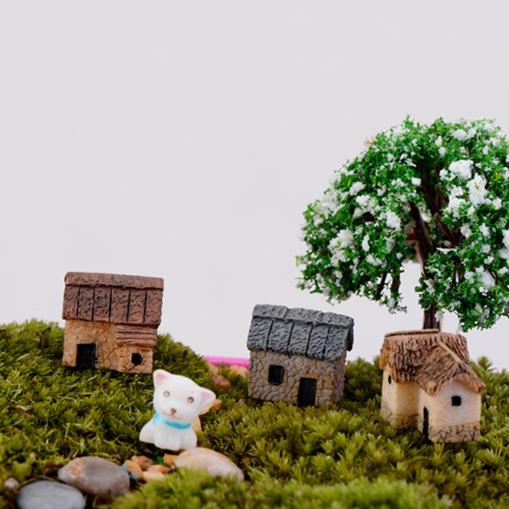 (surpri) 1 / 4 Đồ trang trí Ngôi Nhà Đá Mini Trang Trí Tiểu Cảnh DIY