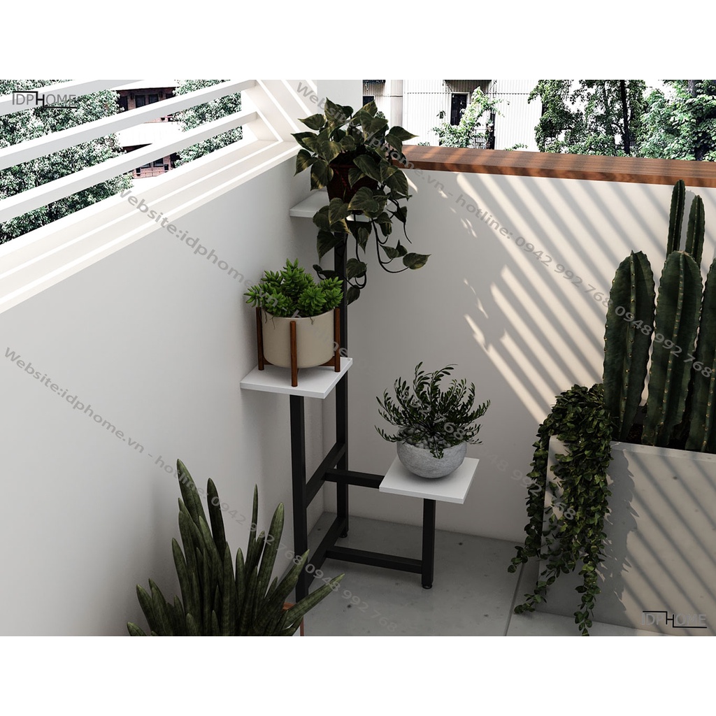 Kệ sắt 3 tầng để chậu hoa mini trong nhà SP6834
