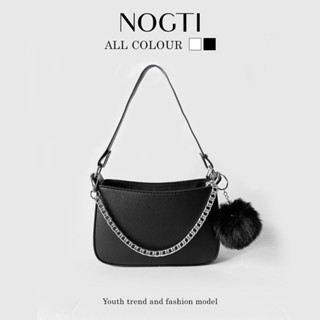 Túi Xách Nữ NOGTI Da Trơn Màu Đen, Trắng Đeo Chéo Cắp Nách Cầm Tay Quai Da Quai Xích Thời Trang Phong Cách Hàn Quốc