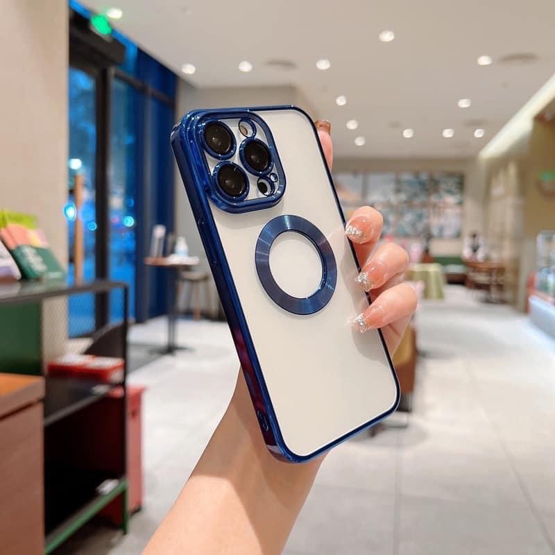 Ốp Lưng Cho Iphone - Ốp điện thoại hở táo viền vuông mạ màu, kính bảo về camera cho iPhone siêu đẹp