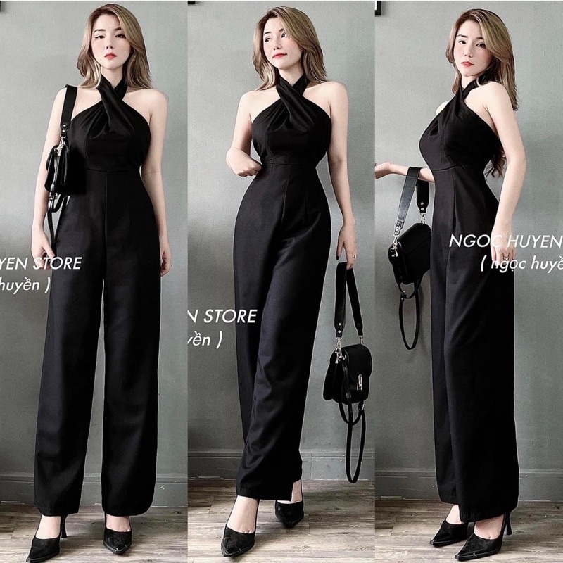 JUMPSUT ỐNG SUÔNG CỔ YẾM CLASSIC SANG TRỌNG