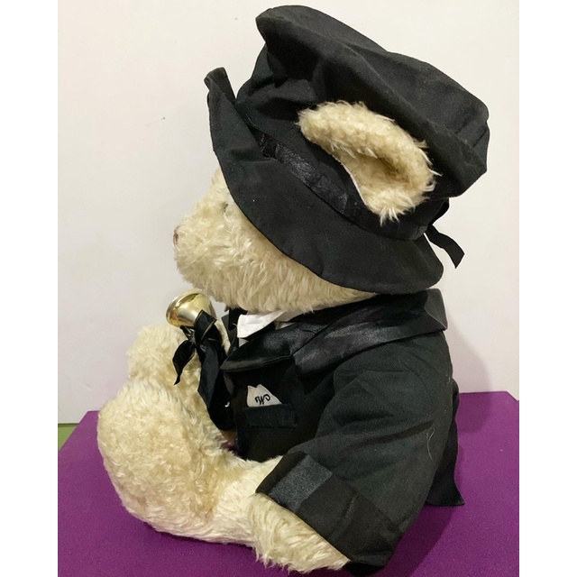 Gấu bông quý tộc vintage cầm chuông thú nhồi bông đồ chơi dễ thương