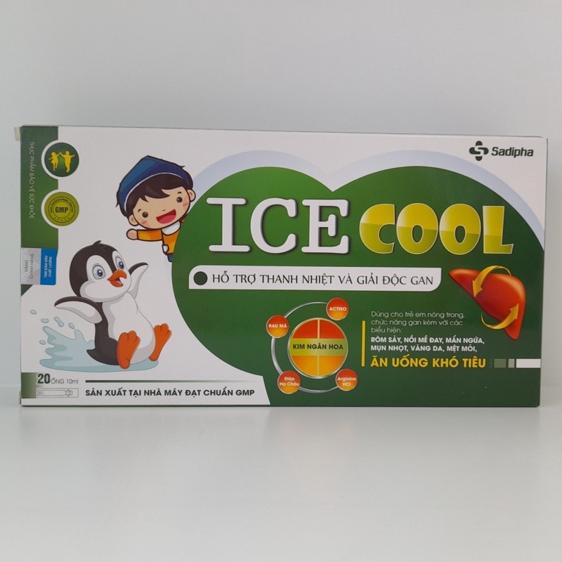 ICE Cool Sadipha - Hộp 20 ống hỗ trợ thanh nhiệt và giải độc gan