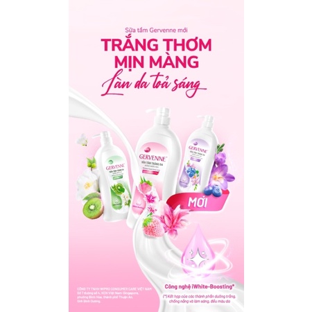 SỮA TẮM TRẮNG DA HƯƠNG NƯỚC HOA GERVENNE 900g