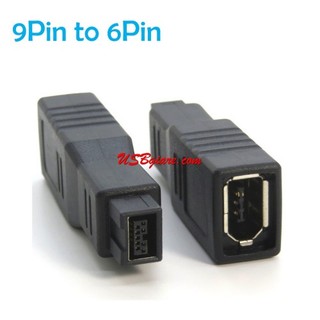 ĐẦU CÁP CHUYỂN ĐỔI 6 PIN FEMALE THÀNH 9 PIN MALE IEEE 1394-B FIREWIRE 800/400