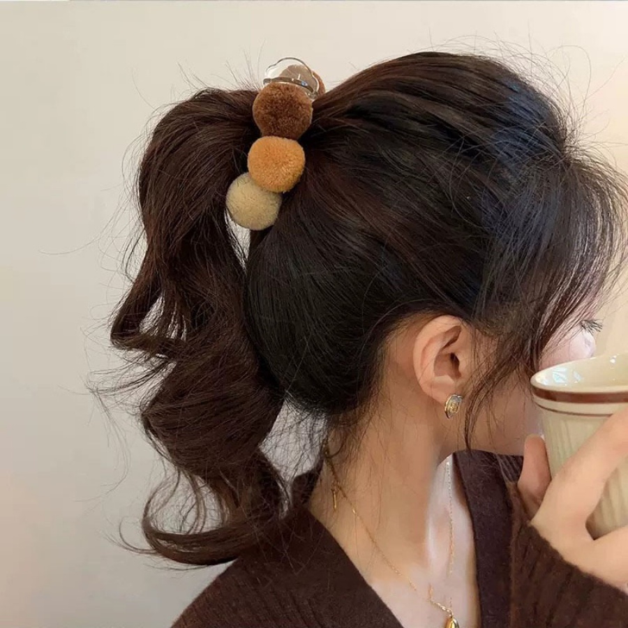 Kẹp Tóc Đuôi Ngựa Bằng Nhựa Nhiều Màu Sắc Phong Cách Hàn Quốc Dành Cho Nữ