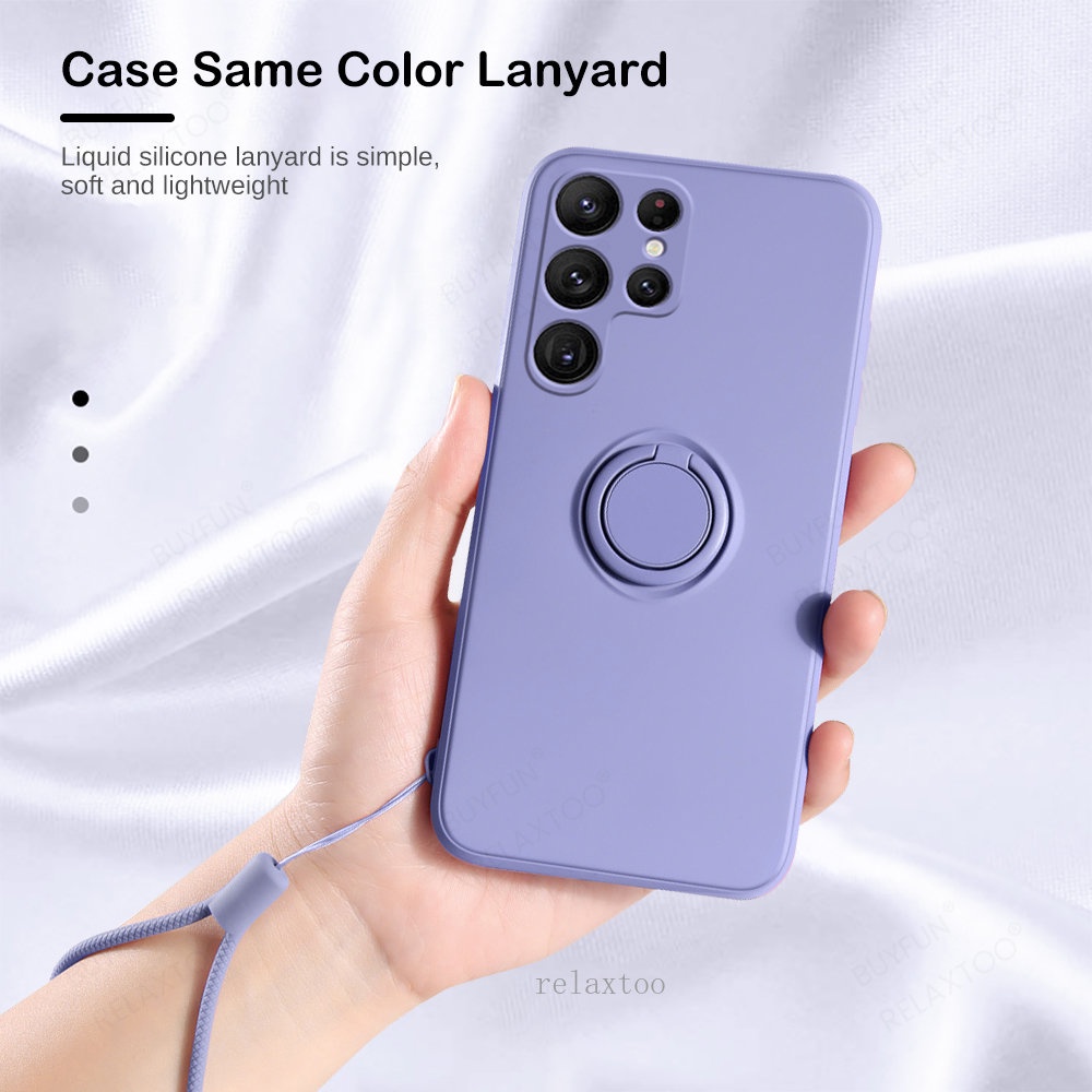 Ốp Điện Thoại Silicon Kèm Dây Đeo Cho Samsung Galaxy S 23 22 S23 S22 Ultra Plus + S23ultra S22ultra S23 + S23Plus S22Plus 5G
