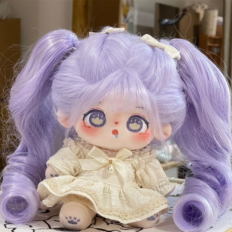Tóc Giả Xoăn Dài 20cm Bằng cotton Lụa Nhiều Màu Sắc Cho Búp Bê