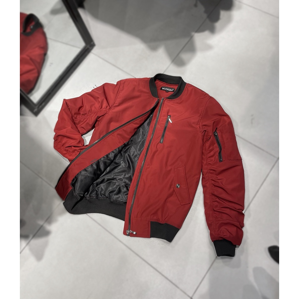Áo khoác bomber nam cá tính tay nhăn Lexuza 048