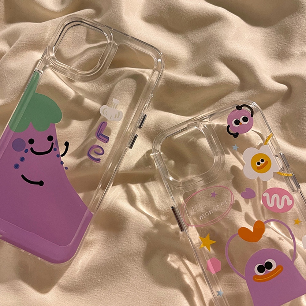 Ốp Điện Thoại TPU Mềm Trong Suốt Chống Dấu Vân Tay Họa Tiết Quái Vật Dành Cho IPhone 11 12 13 14 Pro Max 14 Plus