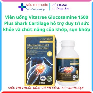 Viên uống Vitatree Glucosamine 1500 Plus Shark Cartilage hỗ trợ duy trì sức khỏe và chức năng của khớp, sụn khớp