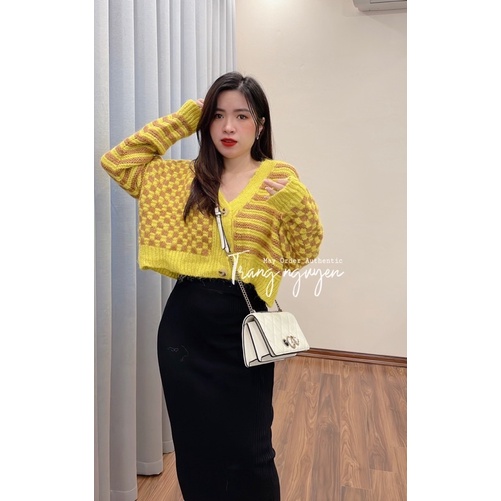 Cardigan len vàng nâu zara