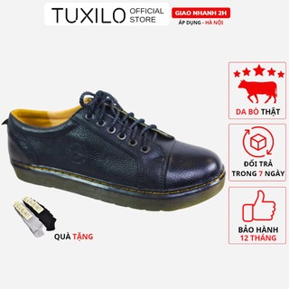 Giày da nam dr martens TUXILO da bò thật 100% đế cao su đúc nguyên chất đế khâu siêu bền, tăng chiều cao TX07