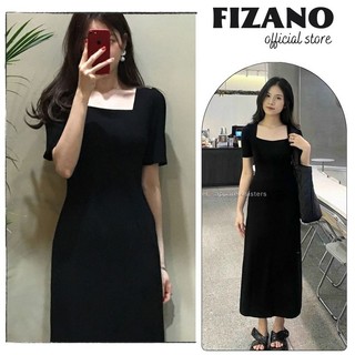 Váy len zip cổ U váy len nữ dáng dài tay lỡ len tăm co dãn siêu tôn dáng fizano