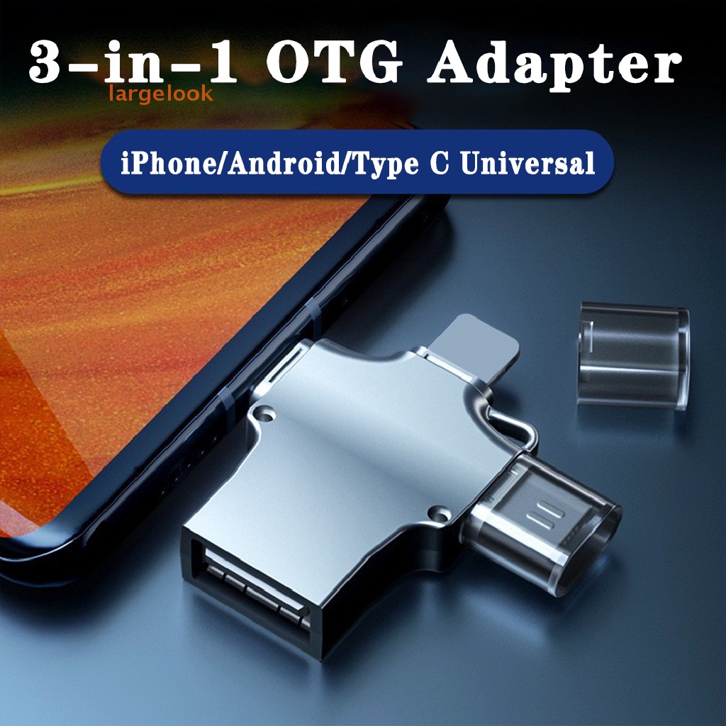 Đầu Nối OTG Ba Trong Một Cổng type-c Cho Điện Thoại Apple Android