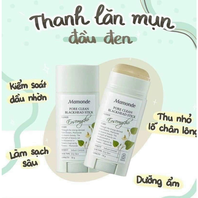 Thanh Lăn Mụn Đầu Đen Mamonde Pore Clean Blackhead Stick 18g