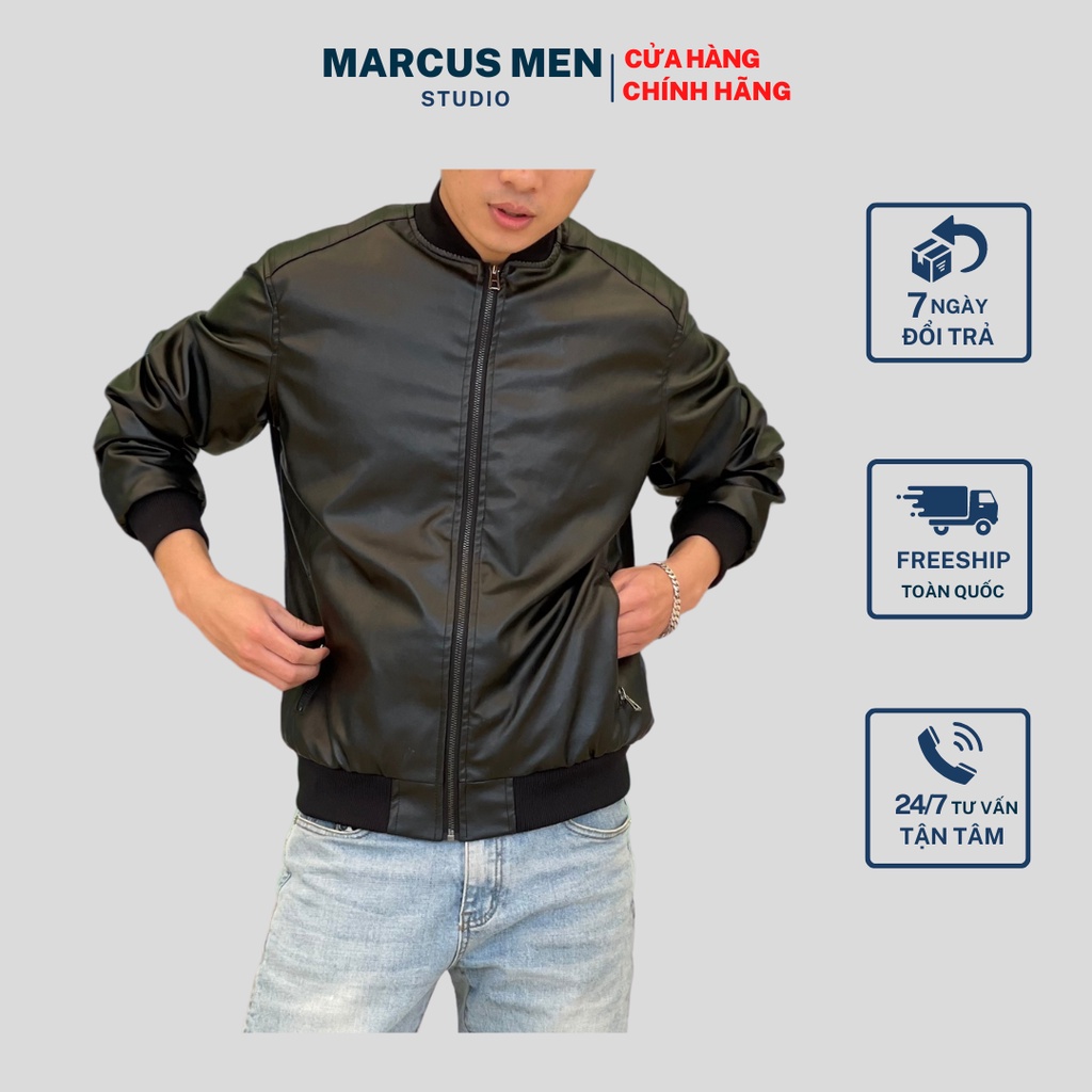 Áo khoác da nam cao cấp lót lông cừu MARCUS MEN