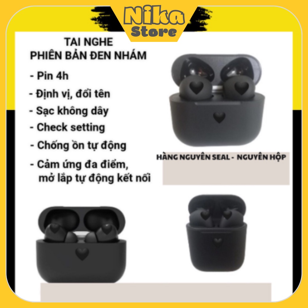Tai nghe bluetooth Ap. Pro hổ vằn phiên bản đen nhám đổi tên, định vị, cảm ứng đa điểm. Bảo hành 6 tháng - Nika Store